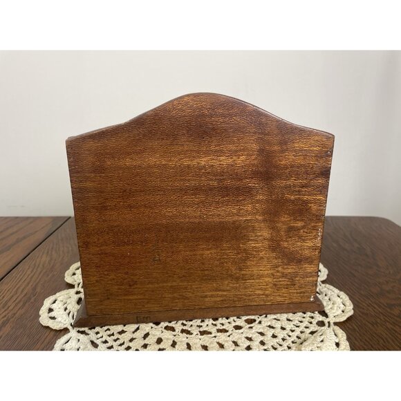 Vintage 1960’s Hand Crafted Wooden Letter Holder Desk Top Style Caddy Organizer - Picture 5 of 12